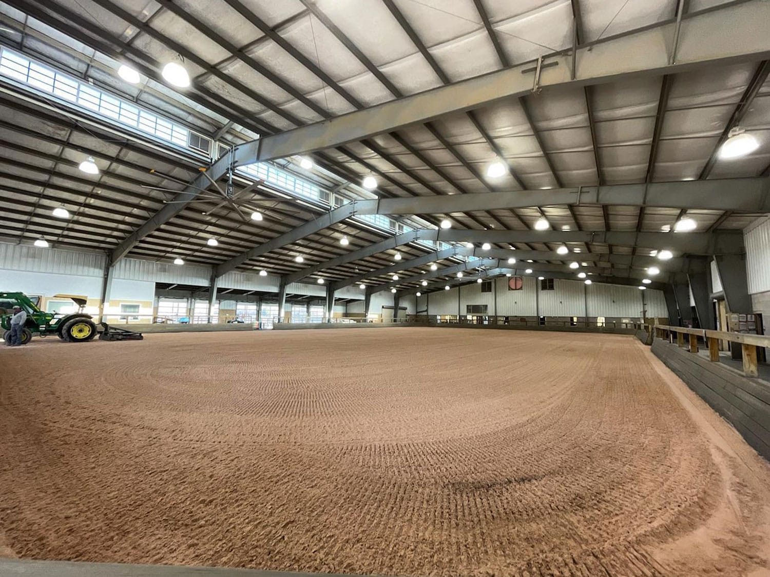 indoor arena featuring ThorTurf dustless synthetic footing